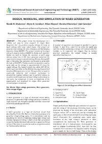 Design, Modeling, and Simulation of Marx Generator