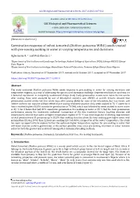 Germination Response of Velvet Tamarind (Dialium Guineense Willd.) Seeds Treated with Pre-Sowing Soaking in Water at Varying Temperatures and Durations
