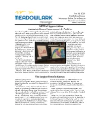 Jan. 31, 2019 Meadowlark Memory Program Presents Art Exhibition