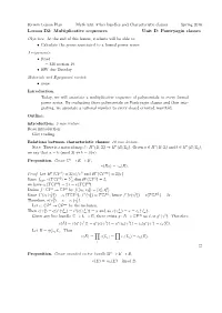 Lesson D2: Multiplicative Sequences Unit D: Pontryagin Classes Objective