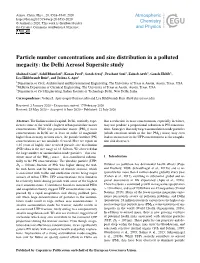 Particle Number Concentrations and Size Distribution in a Polluted Megacity: the Delhi Aerosol Supersite Study