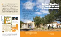 Robert Redford Conservancy Is Dedicated to Expanding Pitzer College Is Committed to Protecting Our Planet