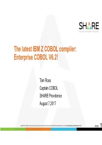 The Latest IBM Z COBOL Compiler: Enterprise COBOL V6.2!