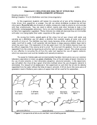 Exp 3 Isolation and Analysis Name ______Of Citrus Oils Due Date for Report in Syllabus