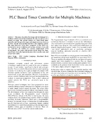 PLC Based Timer Controller for Multiple Machines