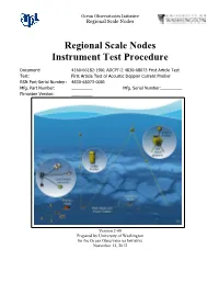 Regional Scale Nodes Instrument Test Procedure