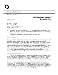 Conditional Approval #289 November 1998