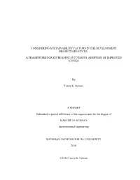 Considering Sustainability Factors in the Development Project Life-Cycle