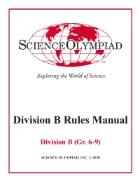 Division B Rules Manual