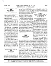 EXTENSIONS of REMARKS, Vol