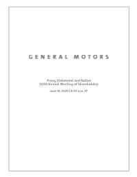 GM's 2020 Proxy Statement