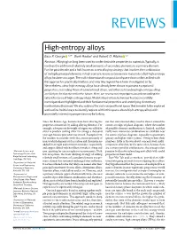 High-Entropy Alloys