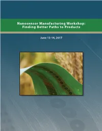 Nanosensor Manufacturing Workshop Summary (2017)