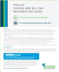 Prolia® Coding and Billing Information Guide