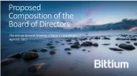Proposed Composition of the Board of Directors