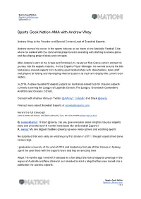 Sports Geek Nation AMA with Andrew Wray