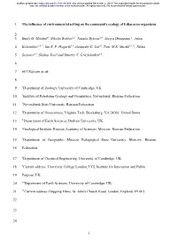 The Influence of Environmental Setting on the Community Ecology of Ediacaran Organisms