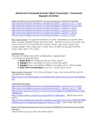 Advanced Consonant Sounds/ Silent Consonants / Consonant Digraphs Activities