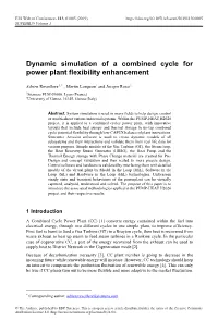 Dynamic Simulation of a Combined Cycle for Power Plant Flexibility Enhancement