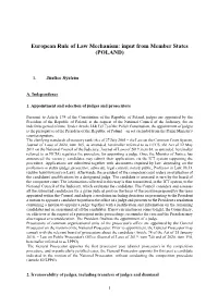 European Rule of Law Mechanism: Input from Member States (POLAND)