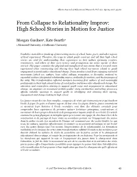 From Collapse to Relationality Improv: High School Stories in Motion for Justice