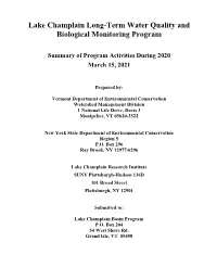 Lake Champlain Long-Term Water Quality and Biological Monitoring Program