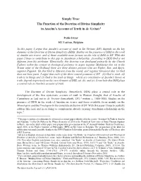 The Function of the Doctrine of Divine Simplicity in Anselmʼs Account Of