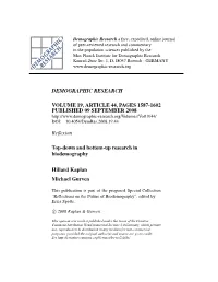 Top-Down and Bottom-Up Research in Biodemography