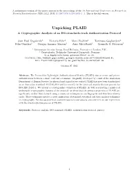 Unpicking PLAID a Cryptographic Analysis of an ISO-Standards-Track Authentication Protocol