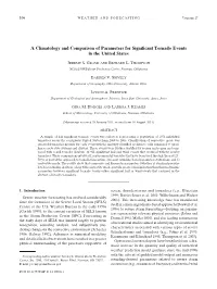 A Climatology and Comparison of Parameters for Significant Tornado