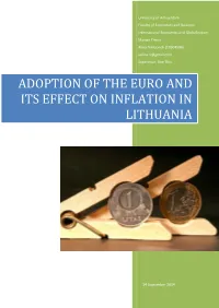 Adoption of the Euro and Its Effect on Inflation in Lithuania