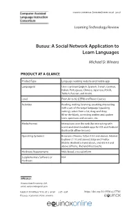 Busuu: a Social Network Application to Learn Languages