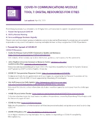 Covid-19 Communications Module Tool 7: Digital Resources for Cities