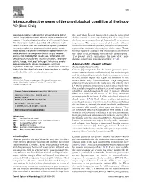 Interoception: the Sense of the Physiological Condition of the Body AD (Bud) Craig