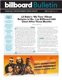 Lil Baby's 'My Turn' Album Returns to No. 1 on Billboard 200 Chart After