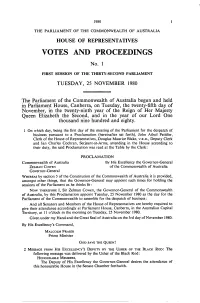 VOTES and PROCEEDINGS No