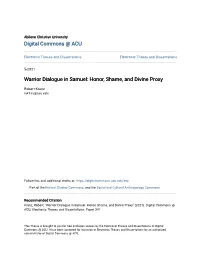 Warrior Dialogue in Samuel: Honor, Shame, and Divine Proxy