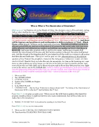 Who Or What Is the Abomination of Desolation? 1
