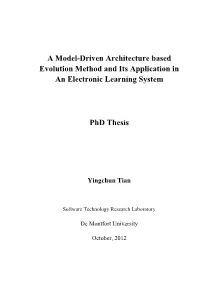 A Model-Driven Architecture Based Evolution Method and Its Application in an Electronic Learning System