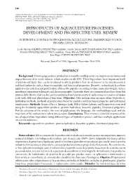 Byproducts of Aquaculture Processes: Development and Prospective Uses