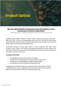 CIBC, Itaú, NAB and Natwest Group Launch Carbon Offset Platform to Drive Transparency in Voluntary Carbon Market