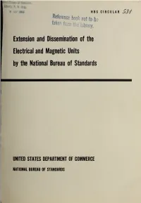 Circular of the Bureau of Standards No. 531: Extension and Dissemination