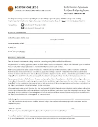 Early Decision Agreement for Questbridge Applicants 2021–2022 Enrollment