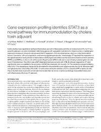 Gene Expression Profiling Identifies STAT3 As a Novel Pathway for Immunomodulation by Cholera Toxin Adjuvant