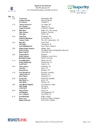 Insperity Invitational the Woodlands CC First Round Groupings and Starting Times