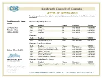 Letter of Certification