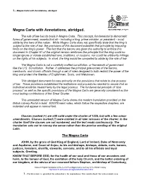 Magna Carta with Annotations, Abridged