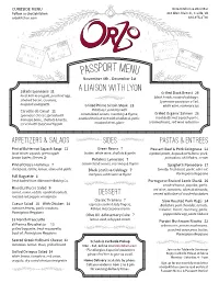 Passport Menu