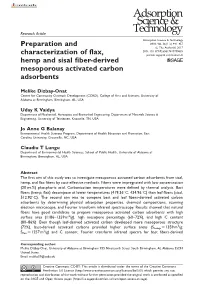 Preparation and Characterization of Flax, Hemp and Sisal Fiber-Derived