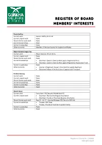 Register of Board Members' Interests